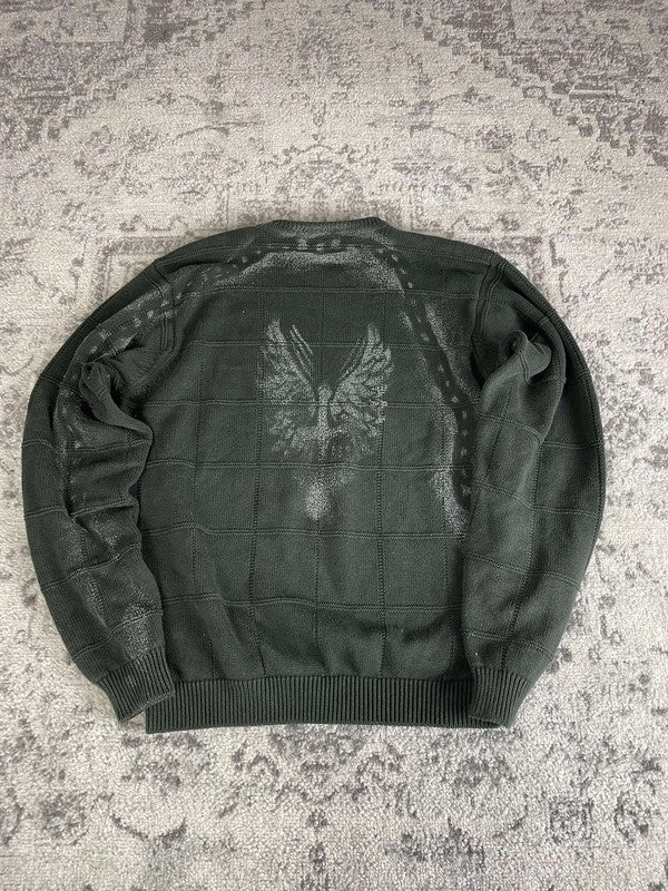 Sweat pull skater handmade streetwear style goth emo alt y2k peinture crewneck hiphop L n•386