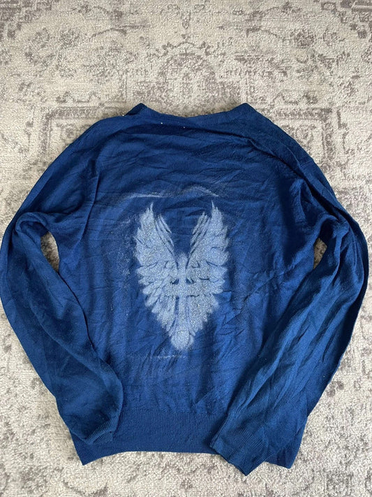 Sweat pull skater handmade streetwear style goth emo alt y2k peinture crewneck hiphop XL n•387