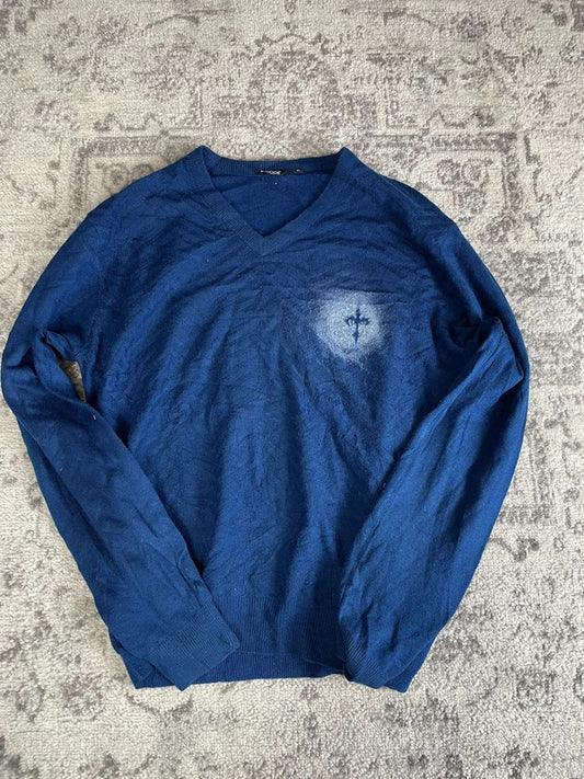 Sweat pull skater handmade streetwear style goth emo alt y2k peinture crewneck hiphop XL n•387