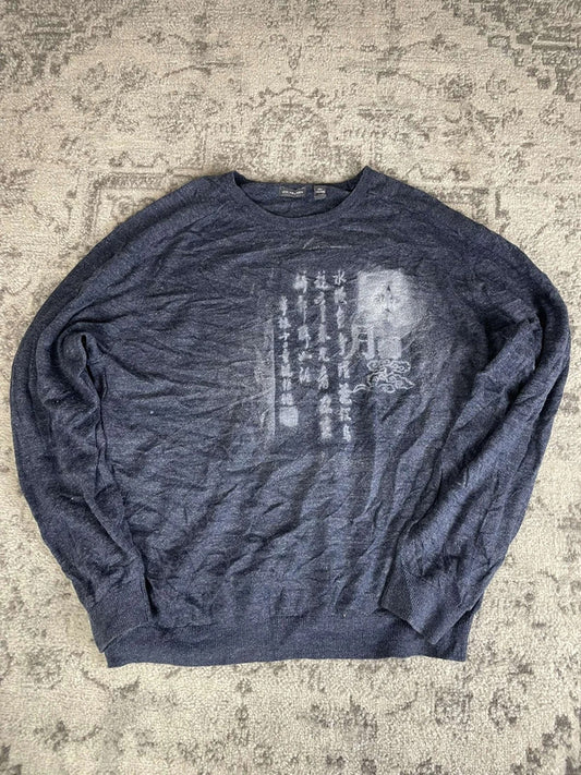 Sweat pull skater handmade streetwear style goth emo alt y2k peinture crewneck hiphop XXL n•388