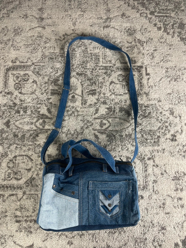 Sac à main en jean handmade multi-pocket upcyclé retravaillé en jean premium 100% Cotton