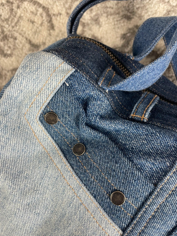 Sac à main en jean handmade multi-pocket upcyclé retravaillé en jean premium 100% Cotton