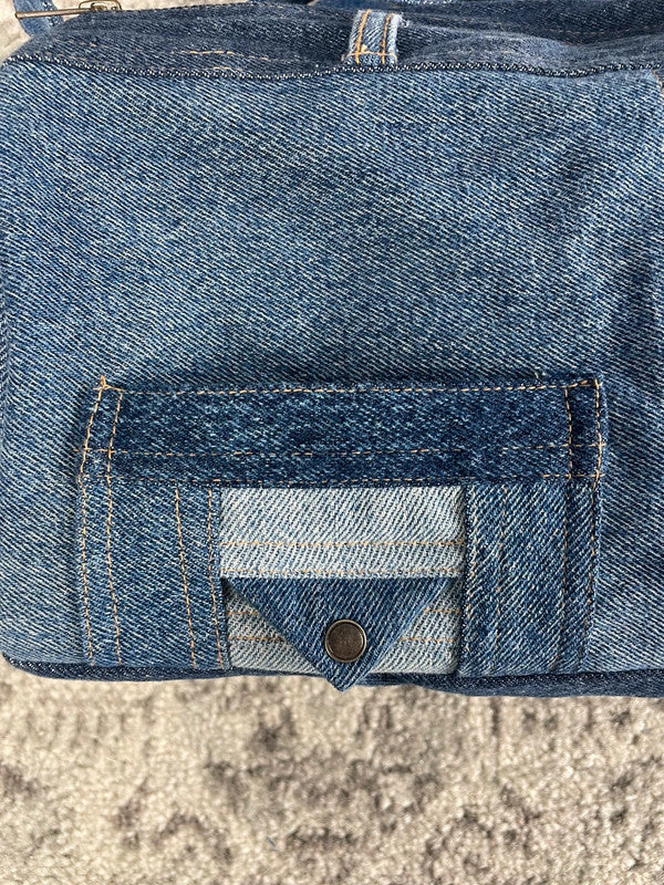 Sac à main en jean handmade multi-pocket upcyclé retravaillé en jean premium 100% Cotton