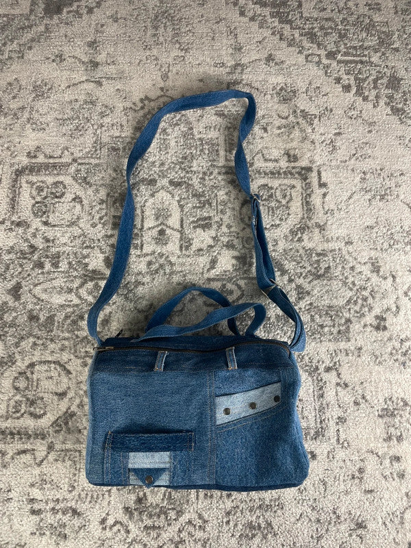 Sac à main en jean handmade multi-pocket upcyclé retravaillé en jean premium 100% Cotton