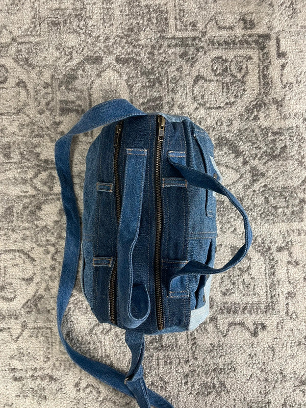 Sac à main en jean handmade multi-pocket upcyclé retravaillé en jean premium 100% Cotton