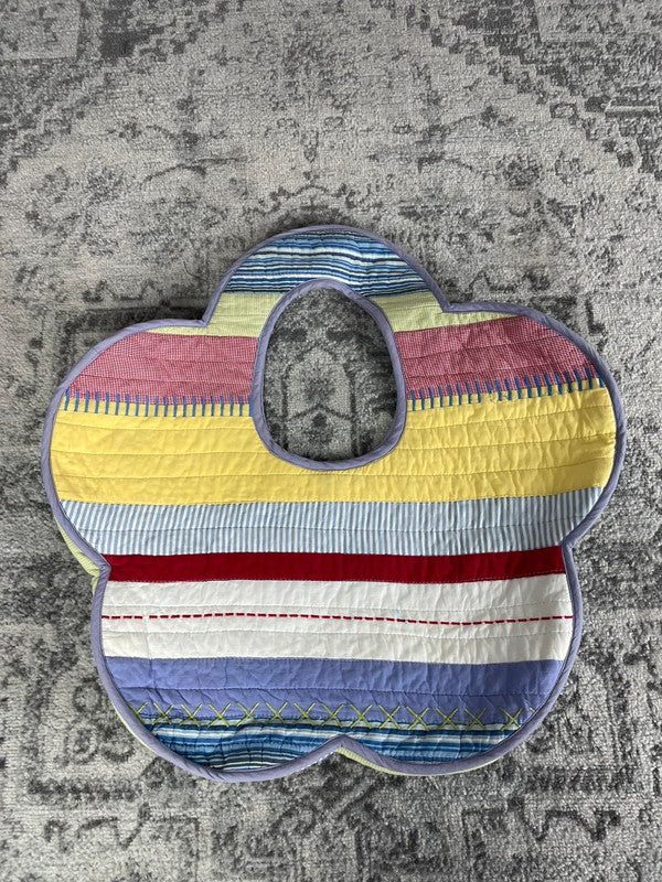 Sac fourre tout en toile matelassé en forme de fleur handmade upcyclé retravaillé premium n•347