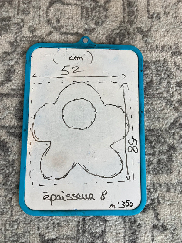 Sac fourre tout en toile matelassé en forme de fleur handmade upcyclé retravaillé premium n•350