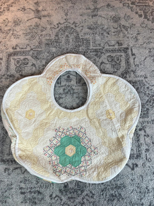 Sac fourre tout en toile matelassé en forme de fleur handmade upcyclé retravaillé premium n•351