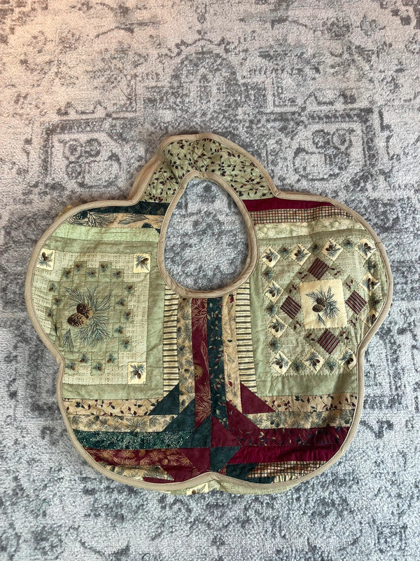 Sac fourre tout en toile matelassé en forme de fleur handmade upcyclé retravaillé premium n•352