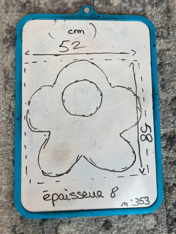 Sac fourre tout en toile matelassé en forme de fleur handmade upcyclé retravaillé premium n•353