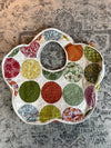 Sac fourre tout en toile matelassé en forme de fleur handmade upcyclé retravaillé premium n•354