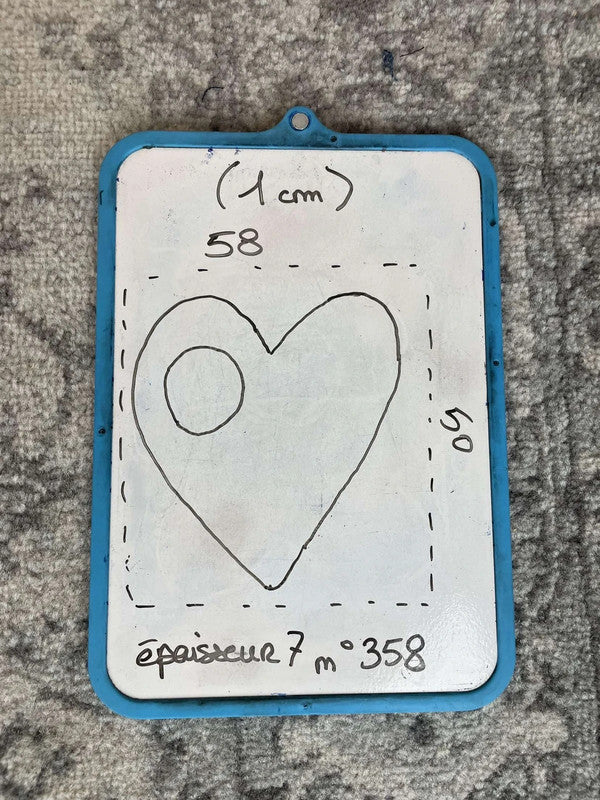 Sac fourre tout en toile matelassé en forme de cœur handmade upcyclé retravaillé premium n•358