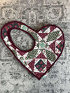 Sac fourre tout en toile matelassé en forme de cœur handmade upcyclé retravaillé premium n•359