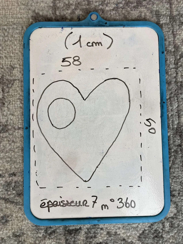 Sac fourre tout en toile matelassé en forme de cœur handmade upcyclé retravaillé premium n•360