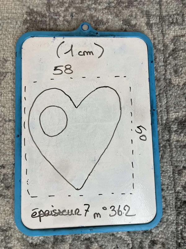 Sac fourre tout en toile matelassé en forme de cœur handmade upcyclé retravaillé premium n•362