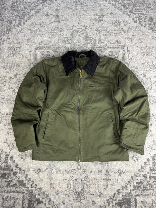 Veste Harrington matelassé en toile design streetwear y2k vintage hip-hop fait main taille M n•451