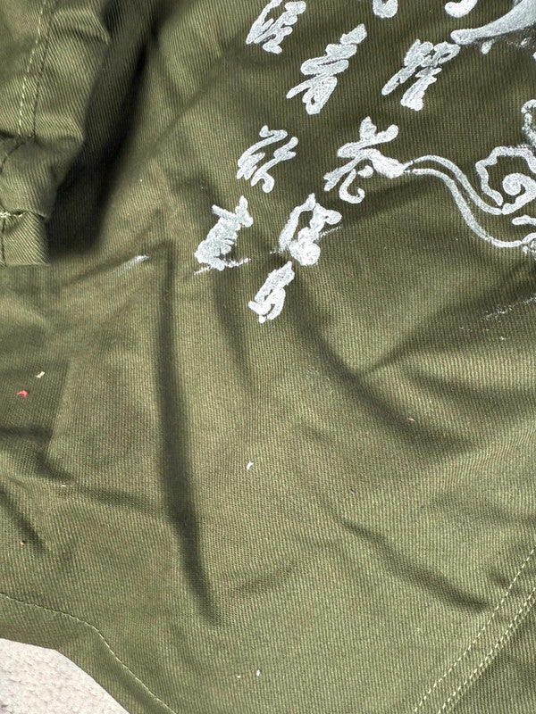 Veste Harrington matelassé en toile design streetwear y2k vintage hip-hop fait main taille M n•451