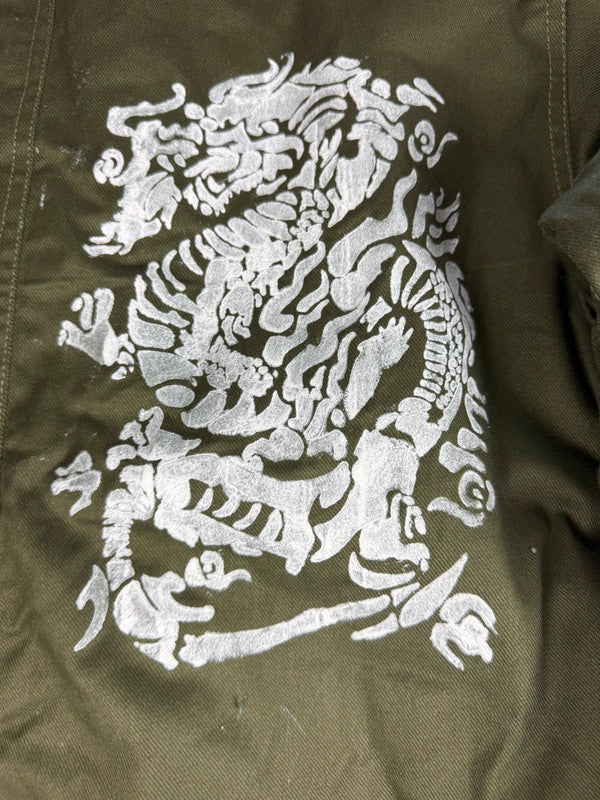 Veste Harrington matelassé en toile design streetwear y2k vintage hip-hop fait main taille M n•451