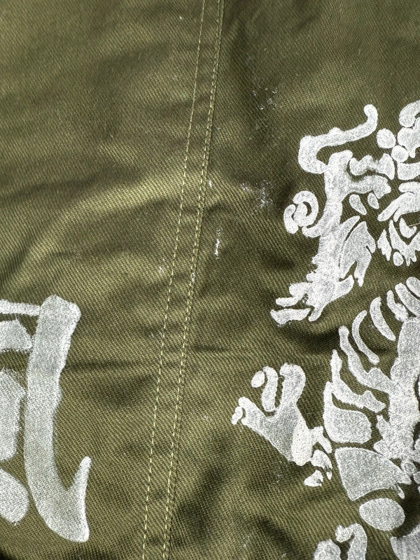 Veste Harrington matelassé en toile design streetwear y2k vintage hip-hop fait main taille M n•451