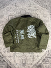 Veste Harrington matelassé en toile design streetwear y2k vintage hip-hop fait main taille M n•451