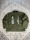 Veste Harrington matelassé en toile design streetwear y2k vintage hip-hop fait main taille L n•452