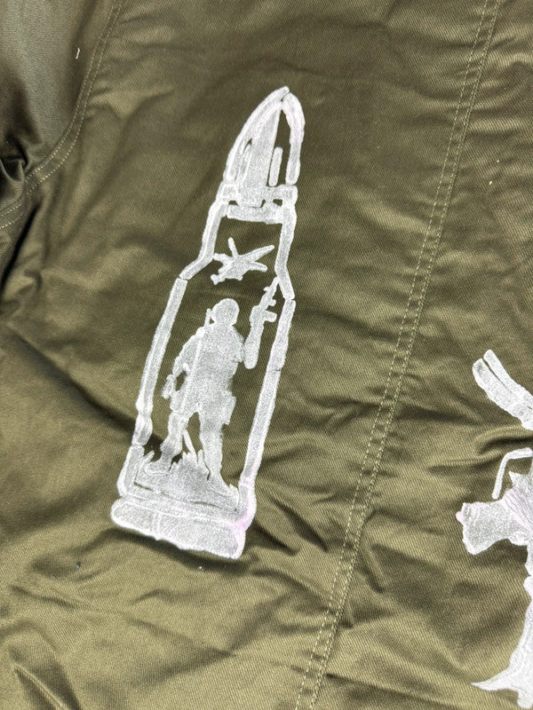 Veste Harrington matelassé en toile design streetwear y2k vintage hip-hop fait main taille L n•452