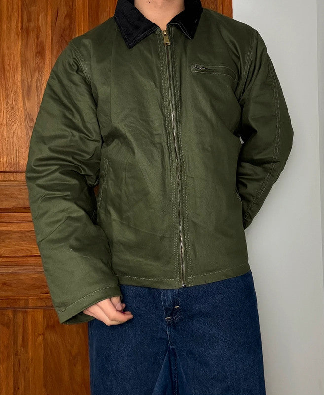 Veste Harrington matelassé en toile design streetwear y2k vintage hip-hop fait main taille L n•452