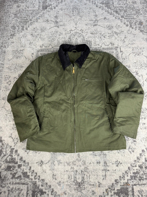 Veste Harrington matelassé en toile design streetwear y2k vintage hip-hop fait main taille L n•452