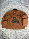 Veste Harrington matelassé en toile design streetwear y2k crop hip-hop fait main taille L n•453