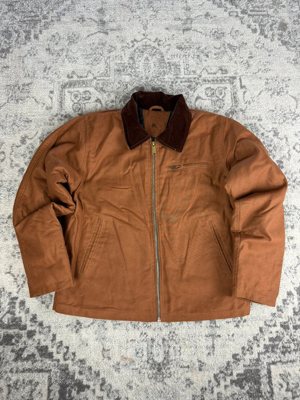 Veste Harrington crop matelassé en toile design streetwear y2k hip-hop fait main taille M n•454