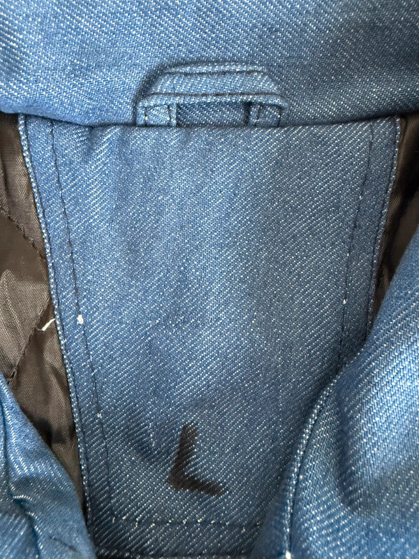 Veste Harrington crop matelassé en toile design streetwear y2k hip-hop fait main taille L n•456