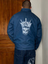 Veste Harrington crop matelassé en toile design streetwear y2k hip-hop fait main taille L n•456