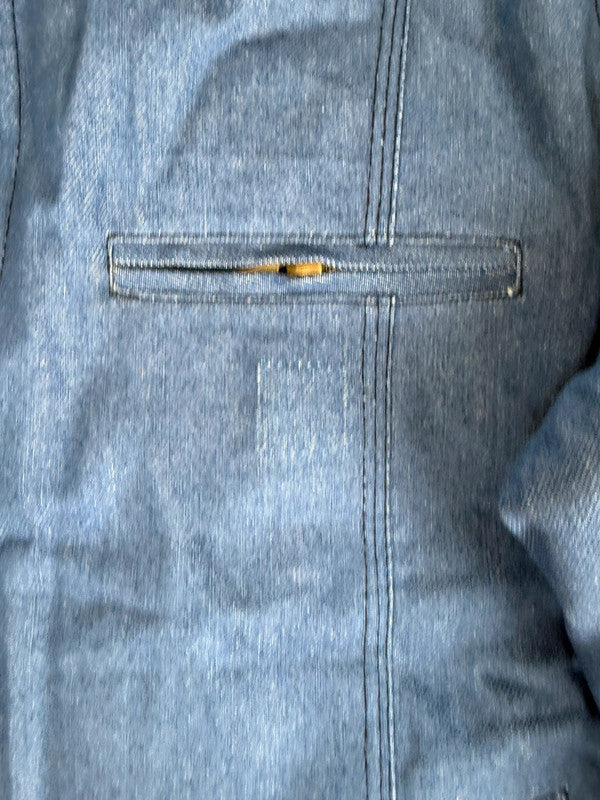 Veste Harrington crop matelassé en toile design streetwear y2k hip-hop fait main taille L n•456