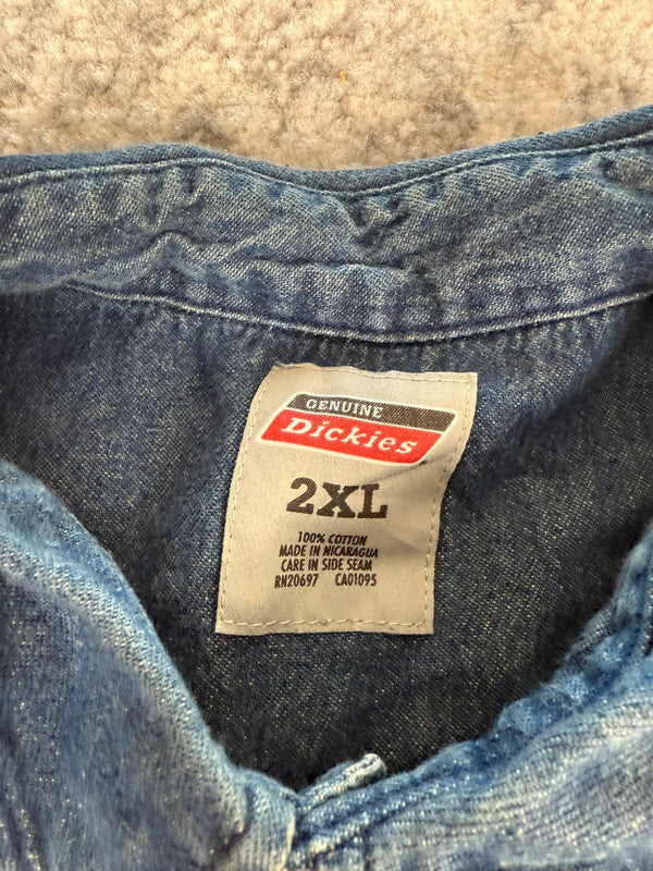 Chemise Dickies large baggy design streetwear y2k hip-hop fait main taille XXL n•457