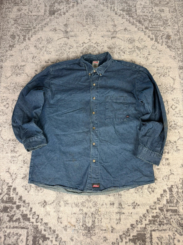 Chemise Dickies large baggy design streetwear y2k hip-hop fait main taille XXL n•457