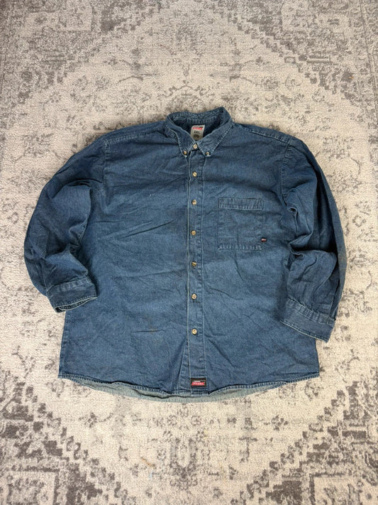 Chemise Dickies large baggy design streetwear y2k hip-hop fait main taille XXL n•457