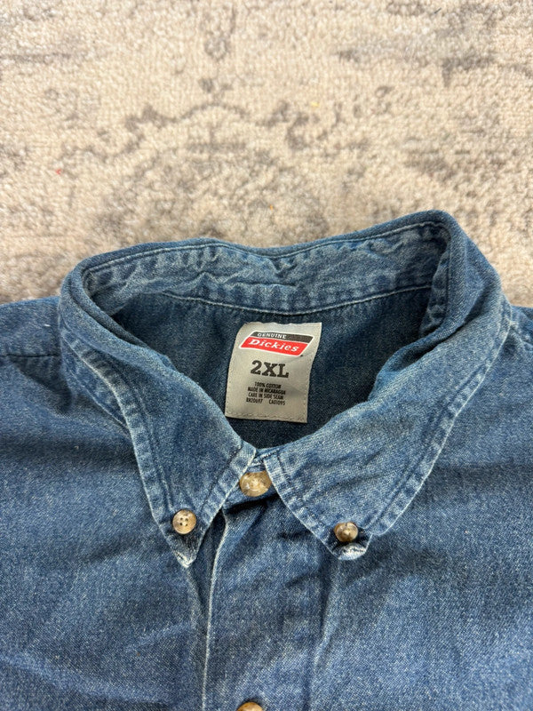 Chemise Dickies large baggy design streetwear y2k hip-hop fait main taille XXL n•457