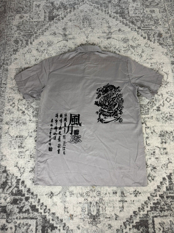 Chemise Dickies large baggy design streetwear y2k hip-hop fait main taille L n•458