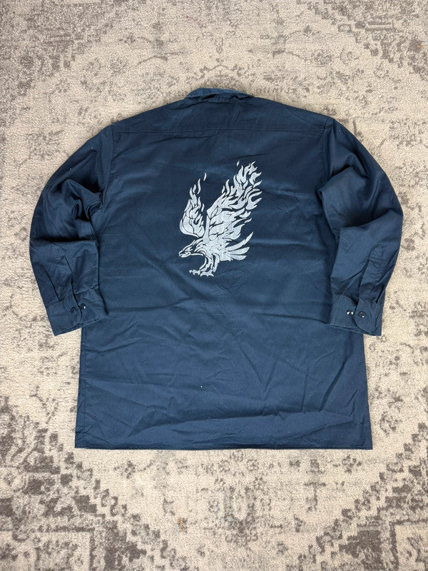 Chemise Dickies à manches courtes large baggy design streetwear y2k hip-hop fait main taille L n•459