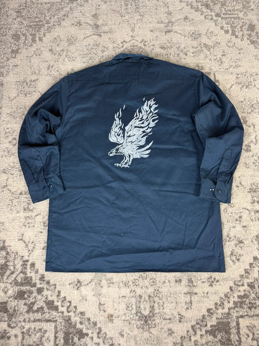 Chemise Dickies à manches courtes large baggy design streetwear y2k hip-hop fait main taille L n•459