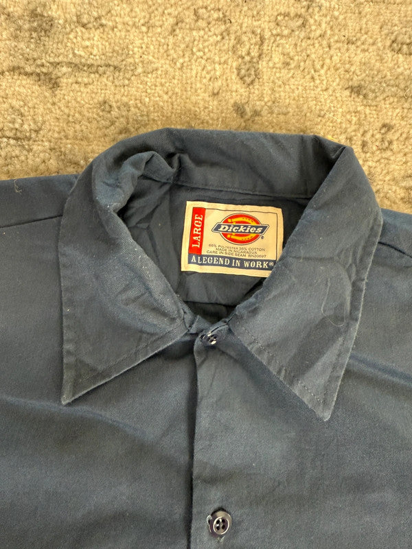 Chemise Dickies à manches courtes large baggy design streetwear y2k hip-hop fait main taille L n•459