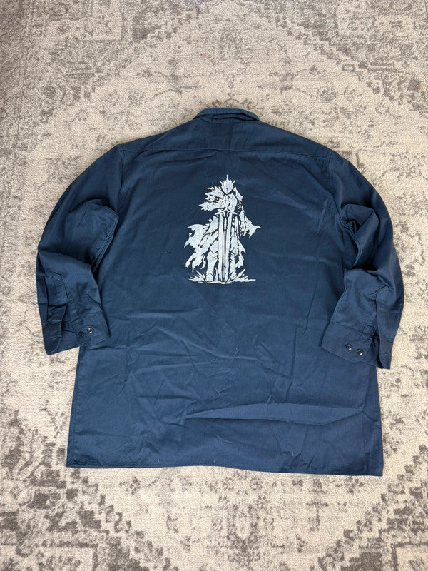 Chemise Dickies large baggy design streetwear y2k hip-hop fait main taille XL n•460