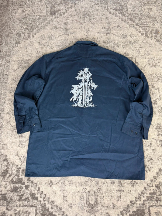 Chemise Dickies large baggy design streetwear y2k hip-hop fait main taille XL n•460