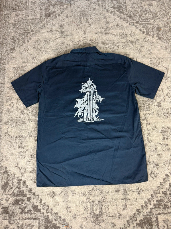 Chemise Dickies à manches courtes large baggy design streetwear y2k hip-hop fait main taille L n•461