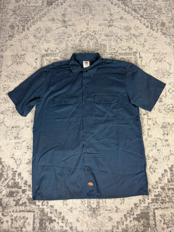 Chemise Dickies à manches courtes large baggy design streetwear y2k hip-hop fait main taille L n•461