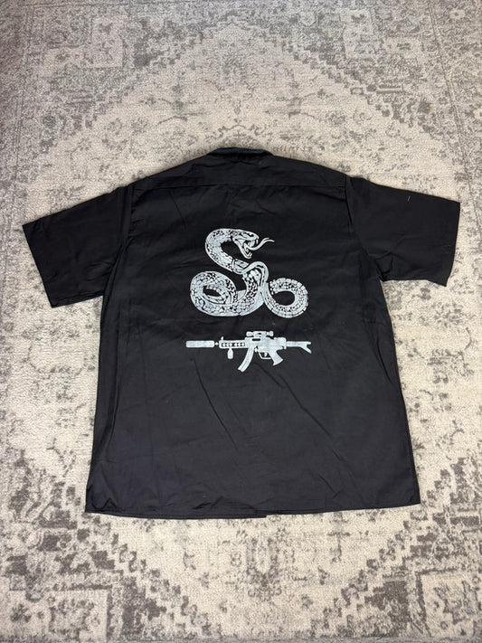 Chemise Dickies manches courtes large baggy design streetwear y2k hip-hop fait main taille XXL n•463