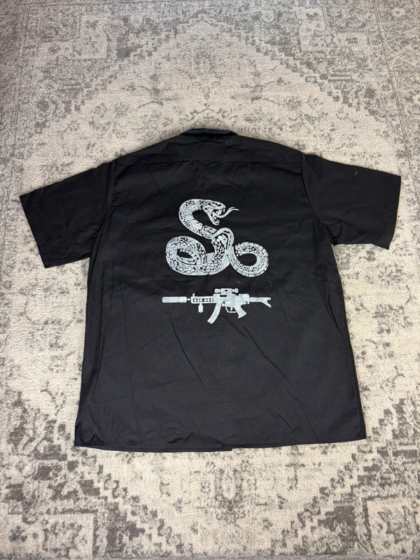 Chemise Dickies manches courtes large baggy design streetwear y2k hip-hop fait main taille XXL n•463