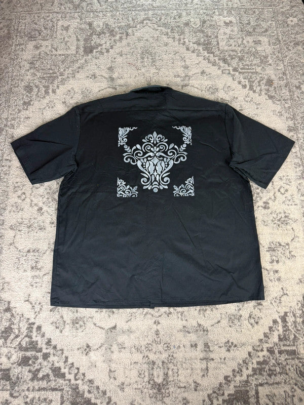 Chemise Dickies manches courtes large baggy design streetwear y2k hip-hop fait main taille XXL n•466