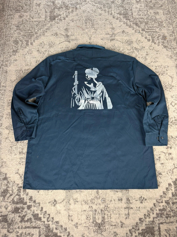 Chemise Dickies large baggy design streetwear y2k hip-hop fait main taille XXL n•469