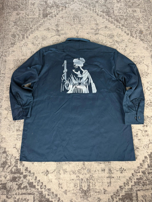 Chemise Dickies large baggy design streetwear y2k hip-hop fait main taille XXL n•469